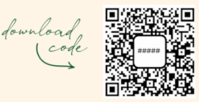 Example showing where to find the download QR code